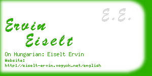 ervin eiselt business card